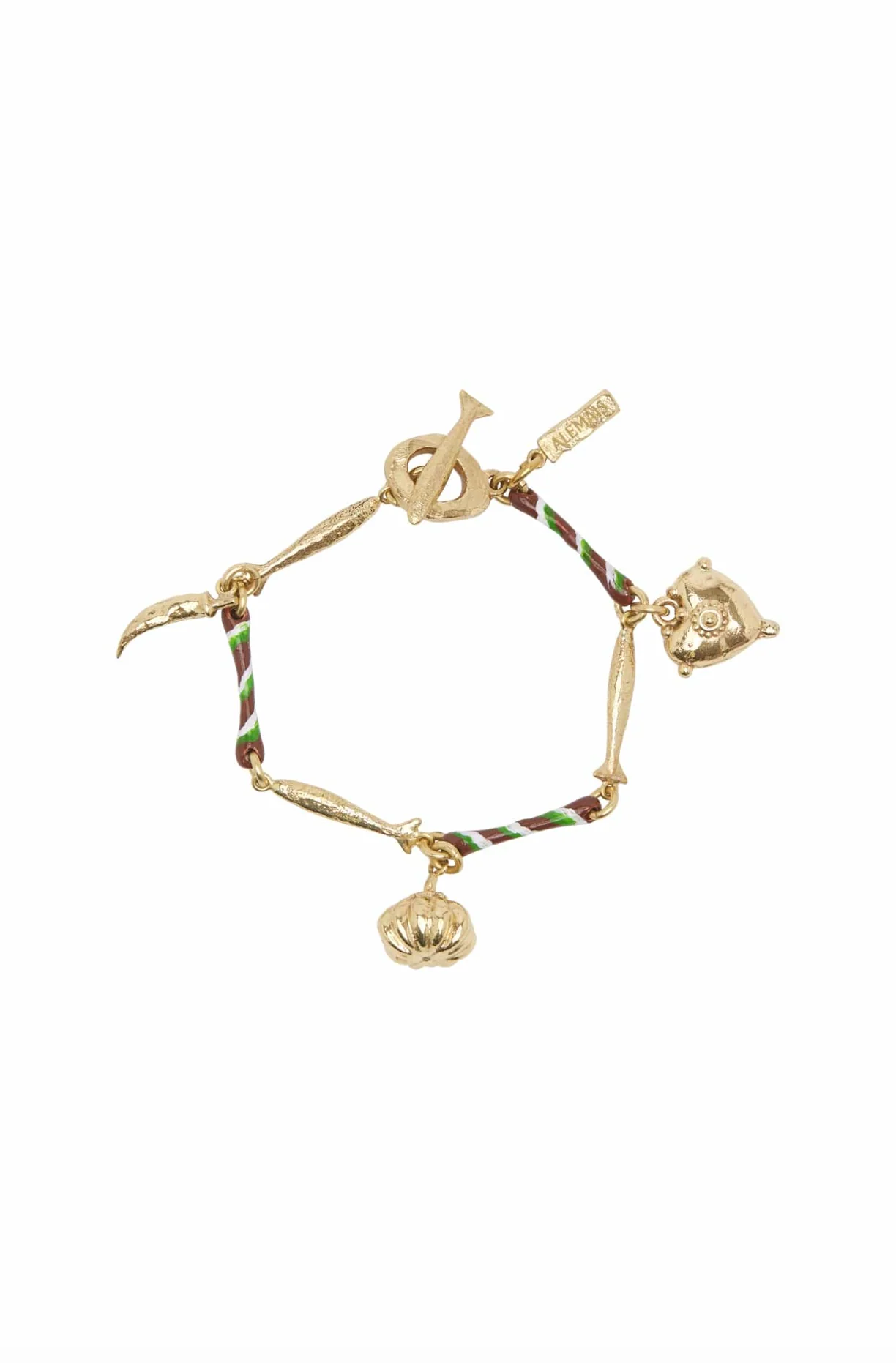 TESORI VERDE STRIPE CHARM BRACELET GOLD - Image 2