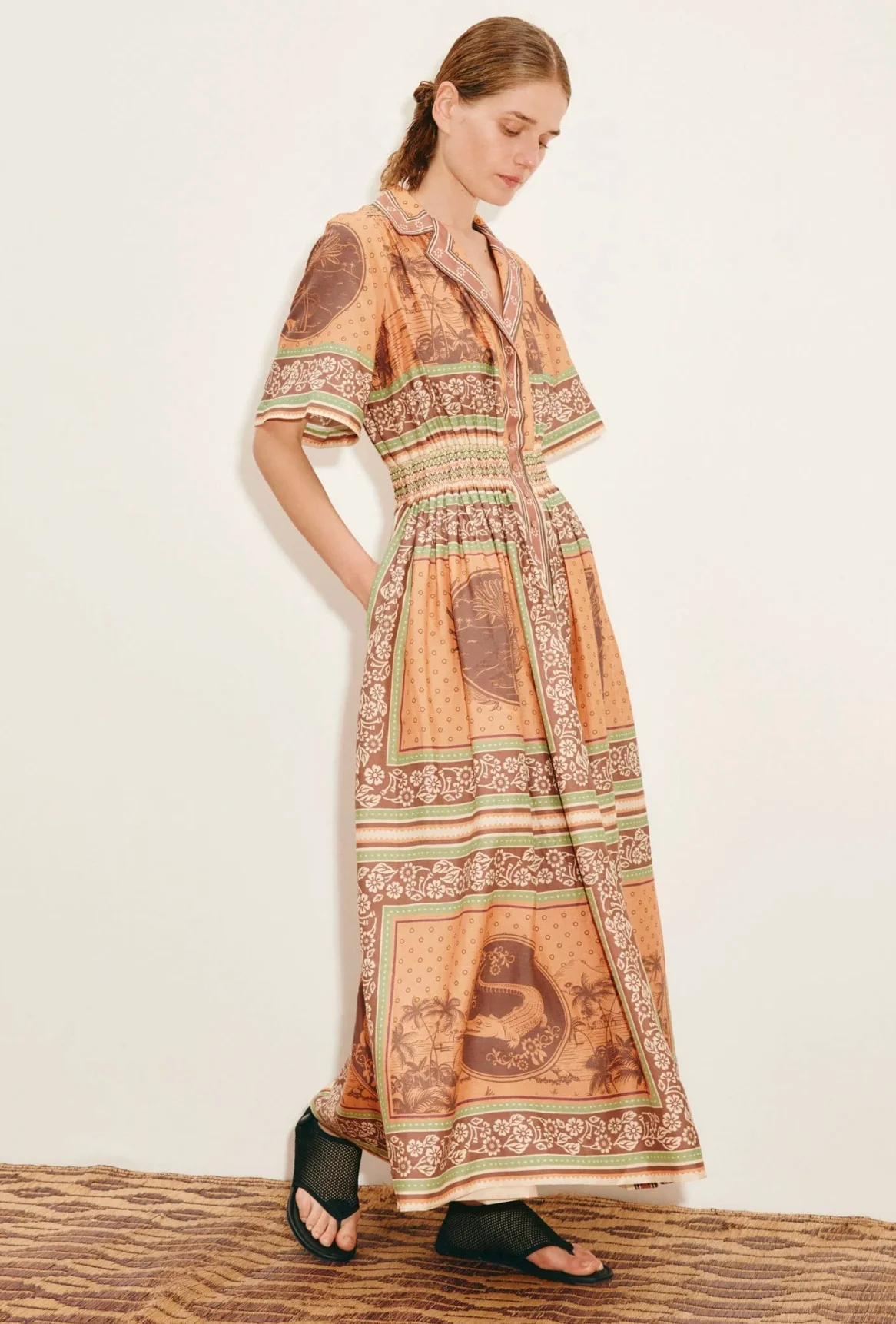 ALBERTA SMOCKED SHIRT DRESS - Image 2
