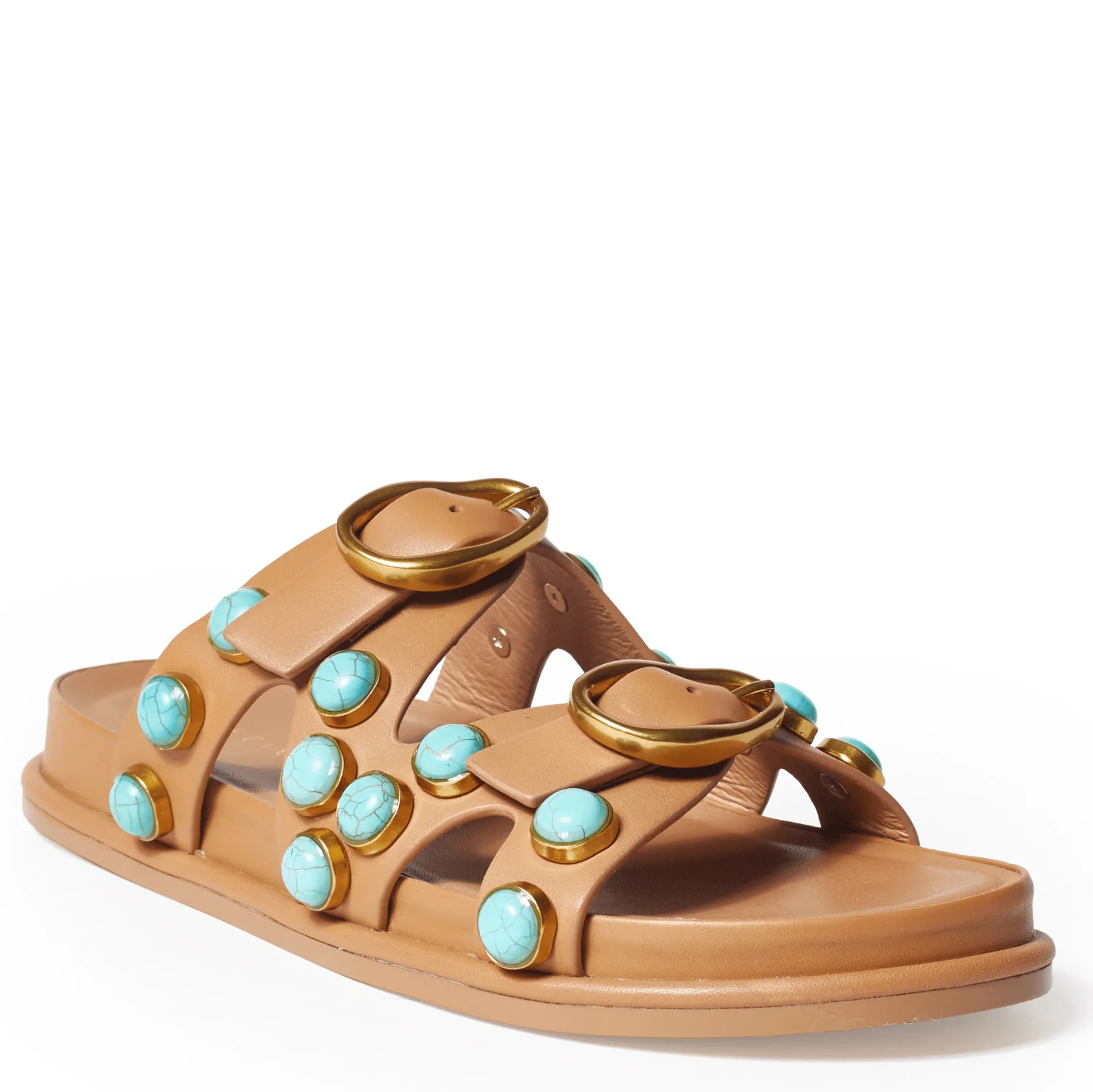 ENAMEL EMBELLISHED  2 STRAP SANDAL