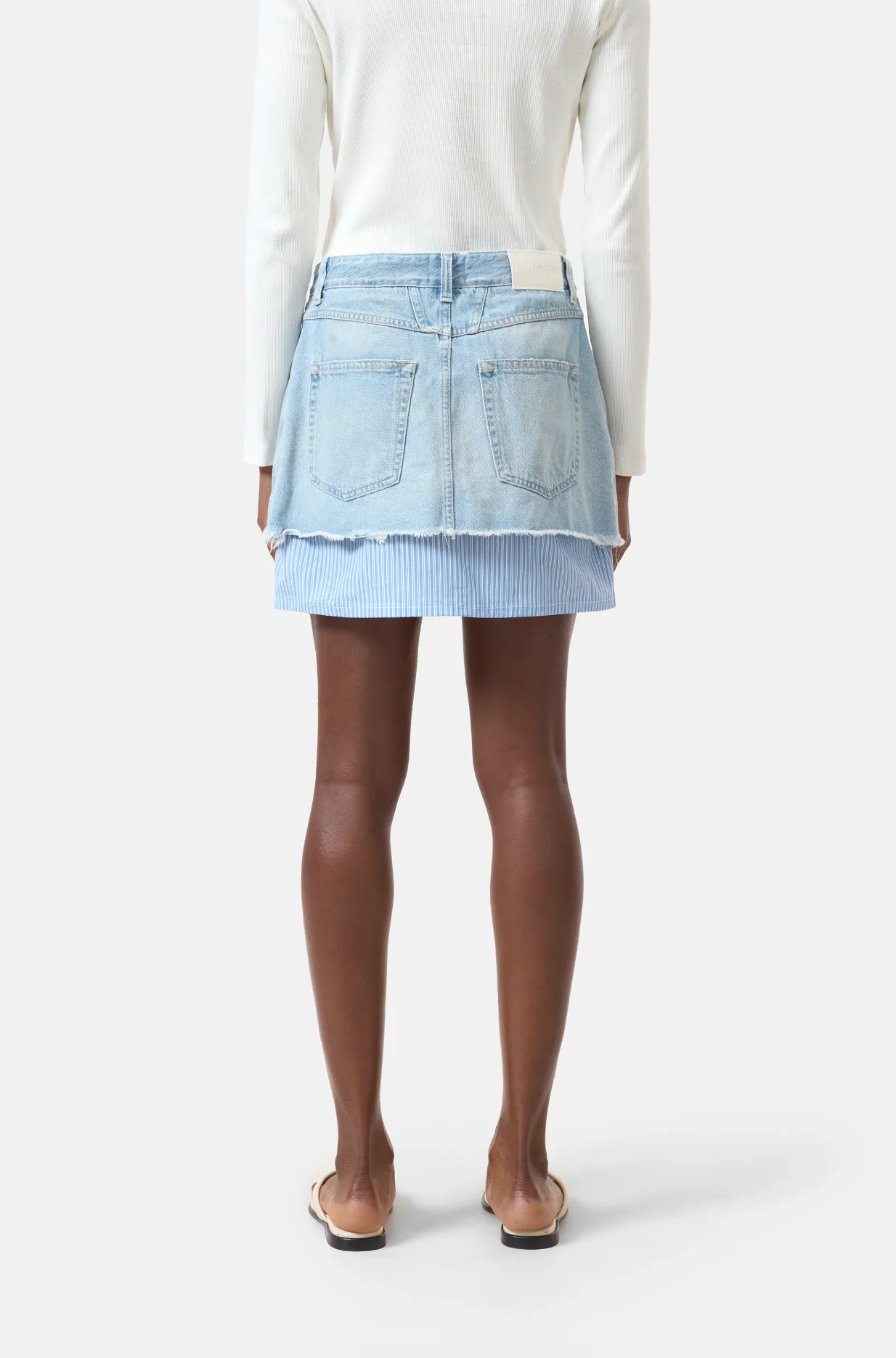 DENIM POPLIN SKIRT - Image 4
