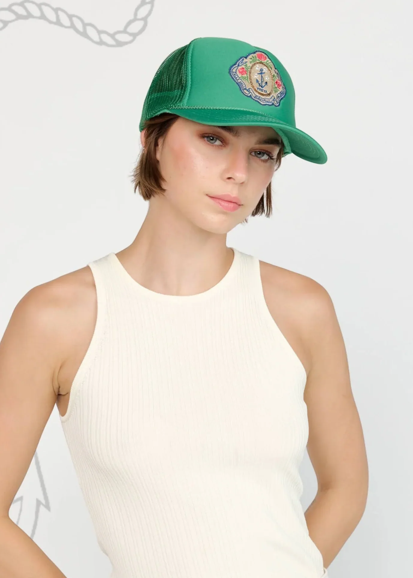TRUCKER HAT SALLY SELLS SEASHELLS GREEN