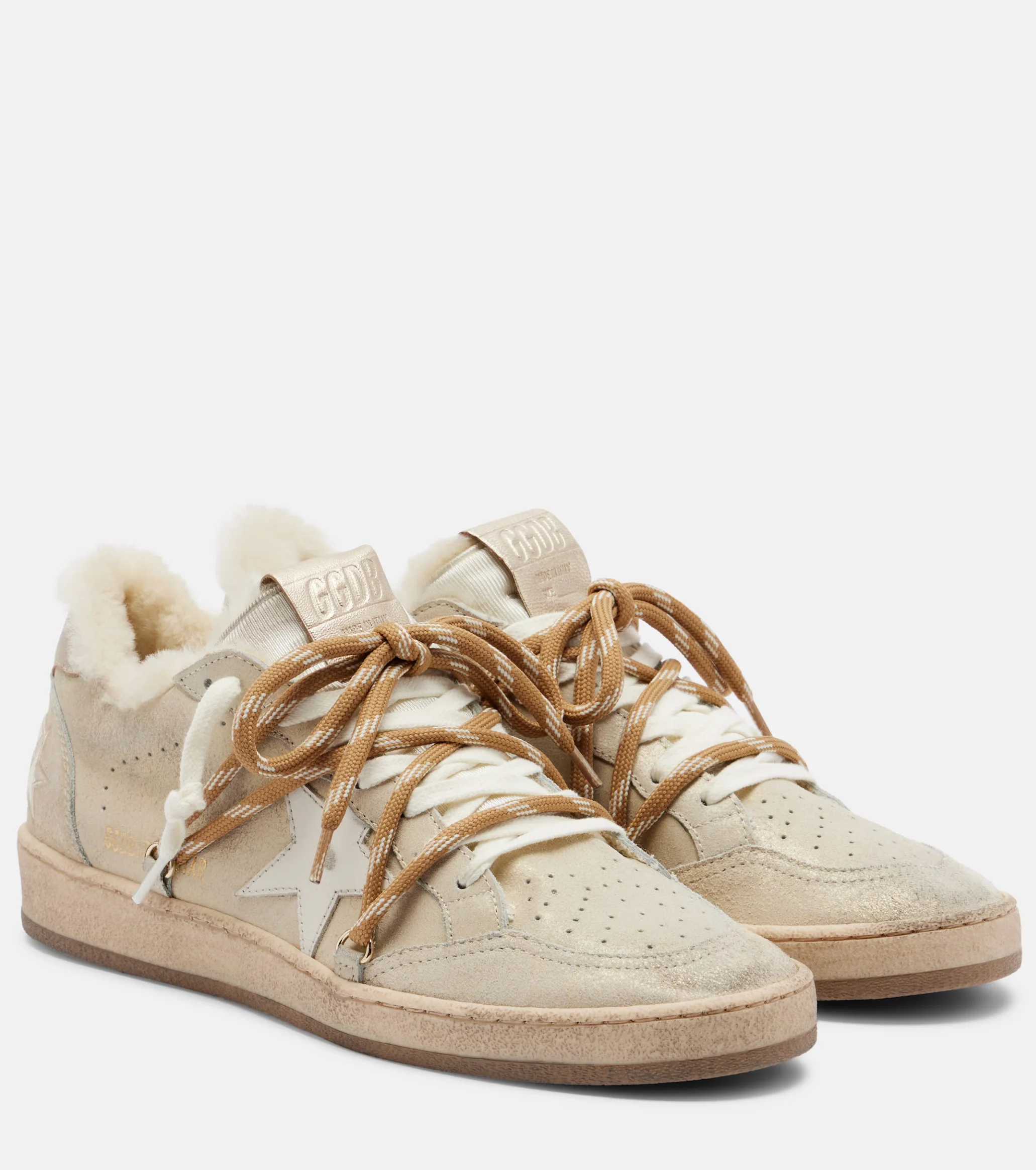 BALL STAR SHIMMER SUEDE UPPER SHEARLING HEEL - Image 2