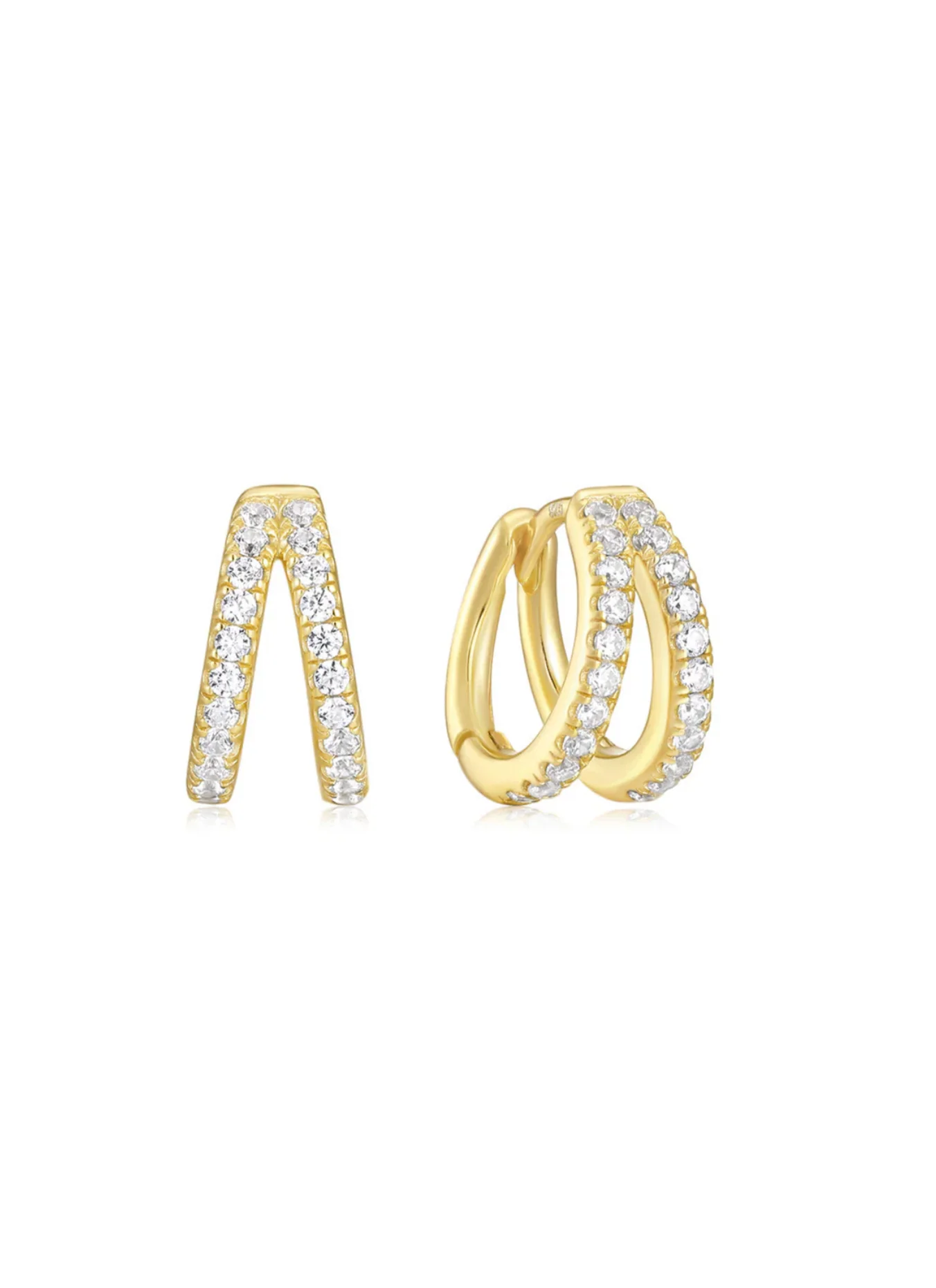 AVA CZ HUGGIE EARRINGS - Image 2