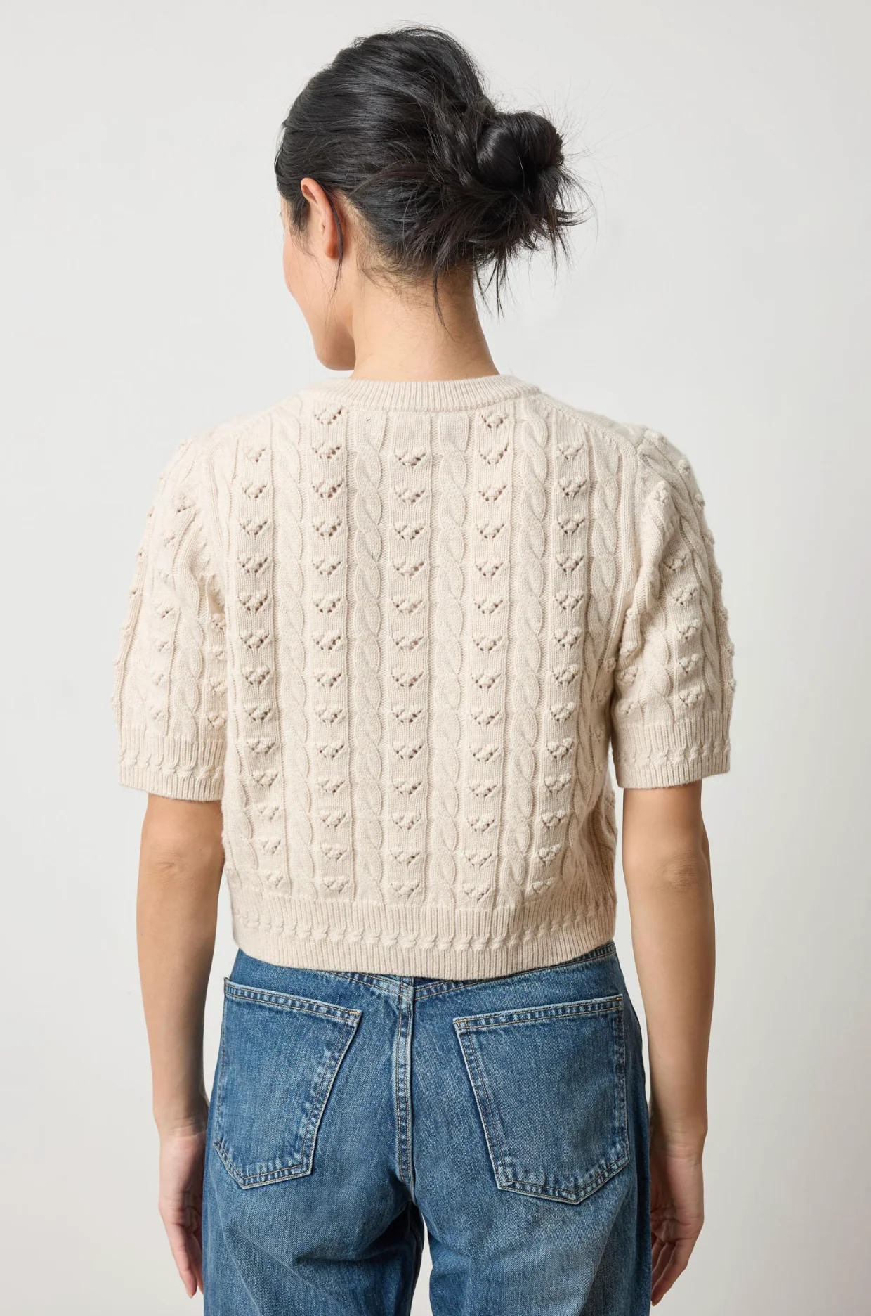 SHORT SLEEVE CARDIGAN SWEATER - Image 2
