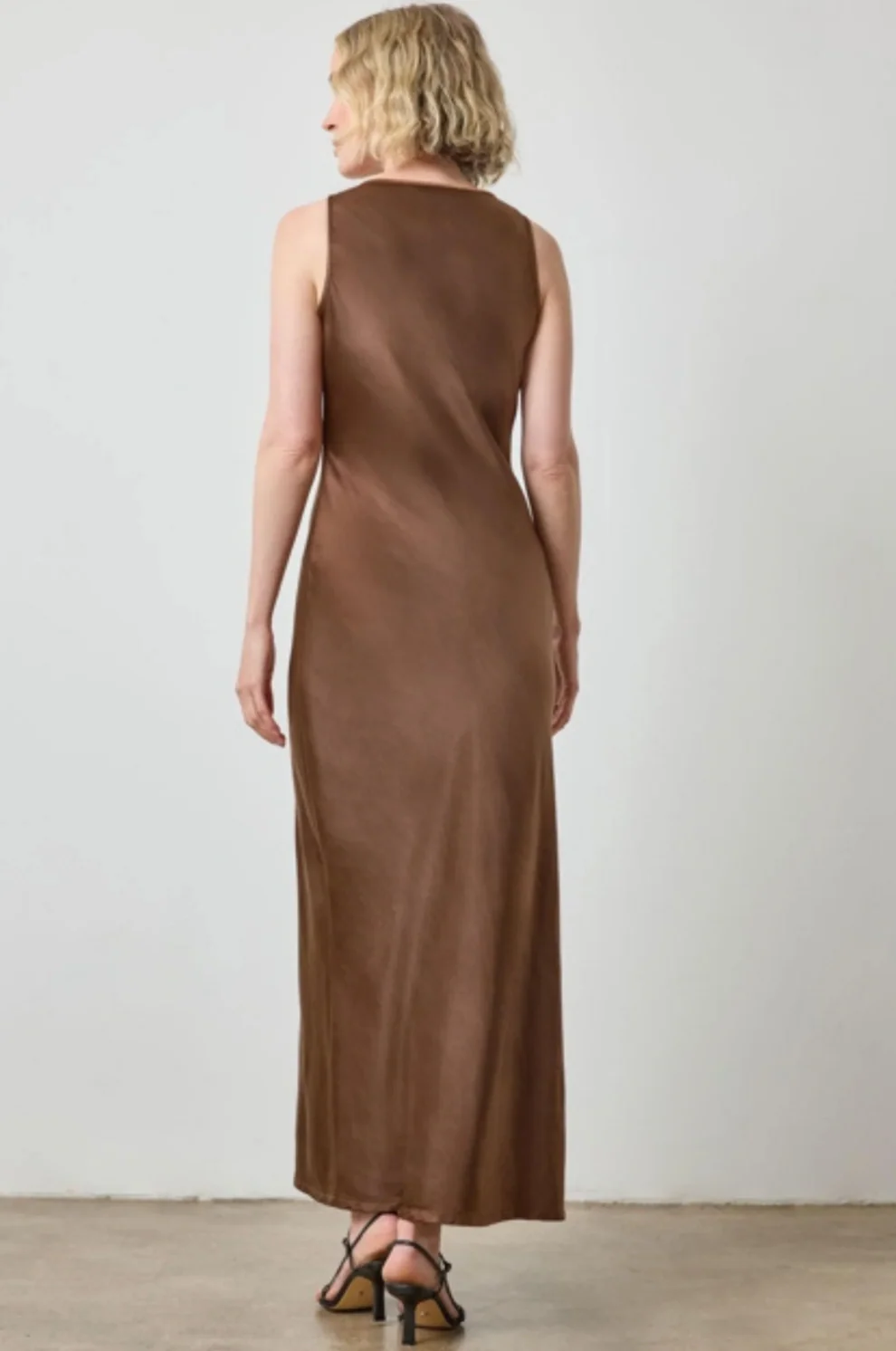 SATIN BIAS MAXI DRESS - Image 2