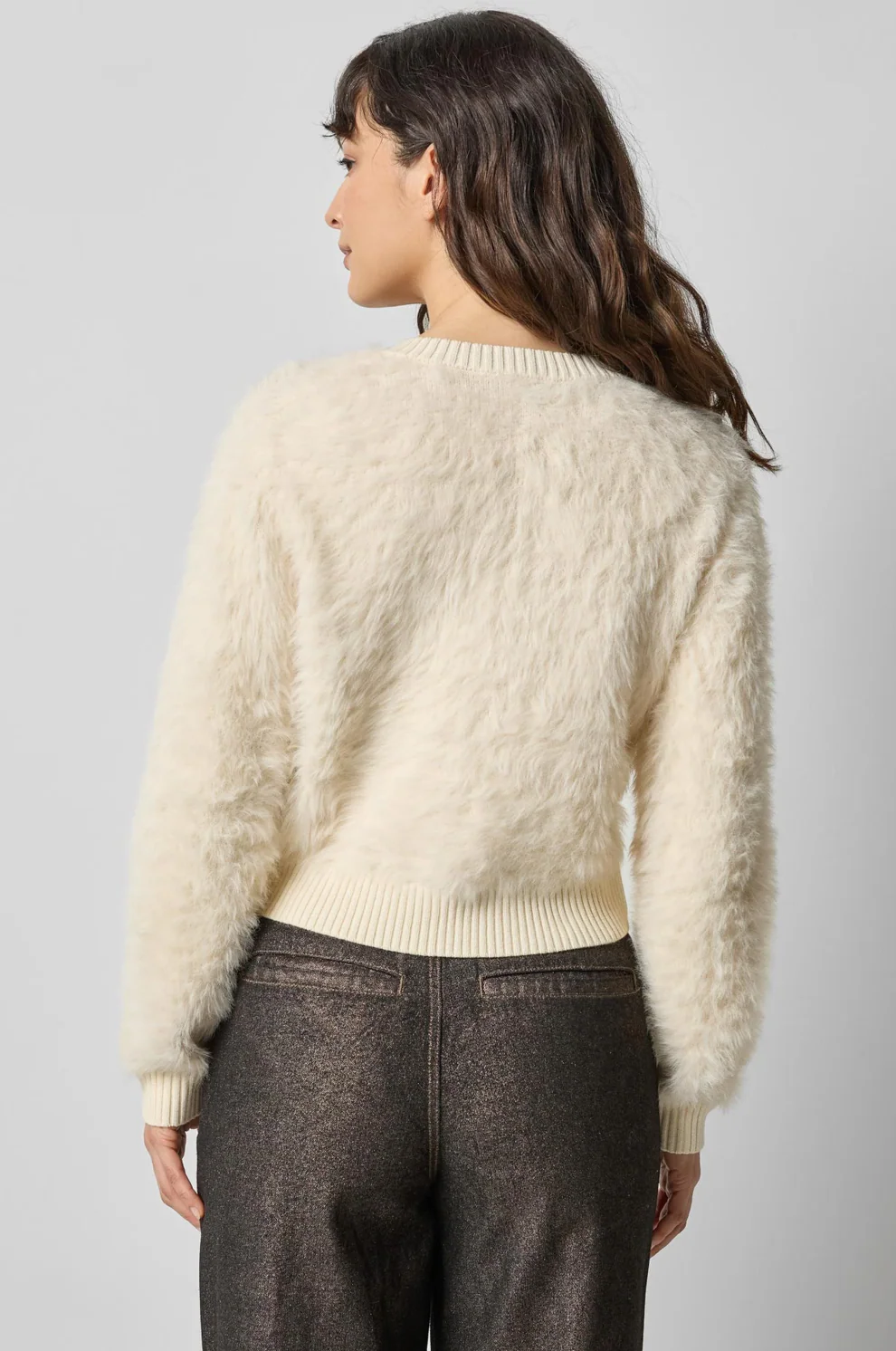 BRUSHED CREWNECK CARDIGAN - Image 2