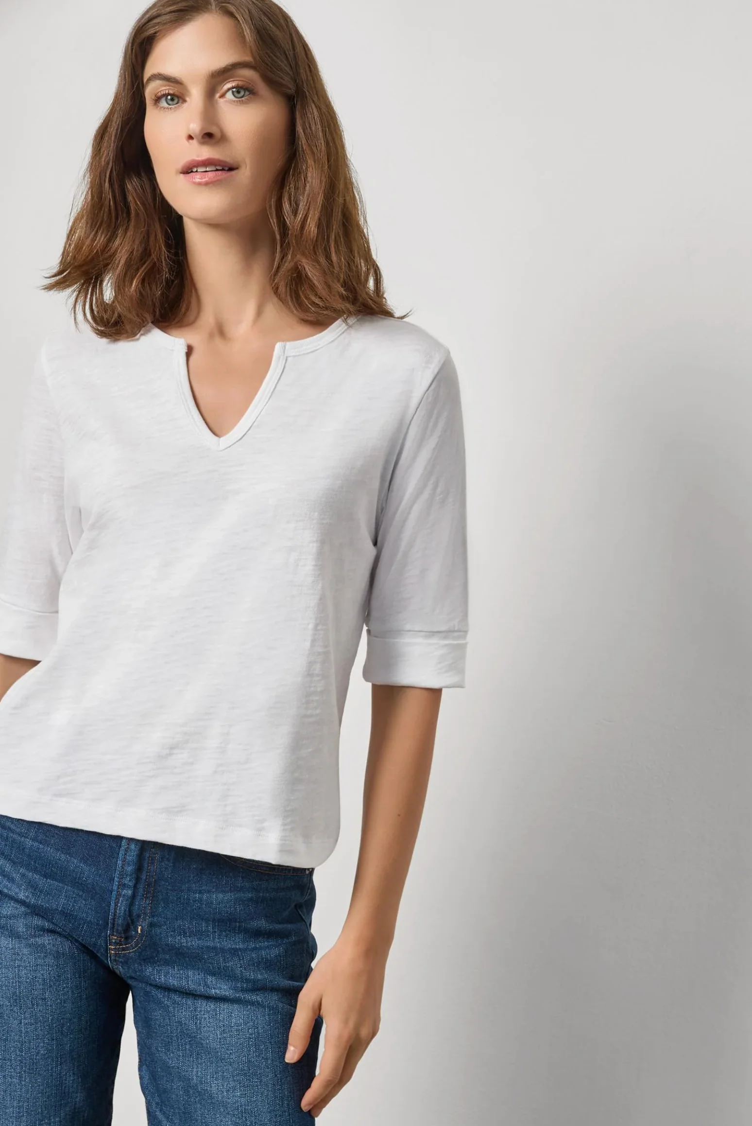 RIB TRIM ELBOW SPLIT NECK - Image 3