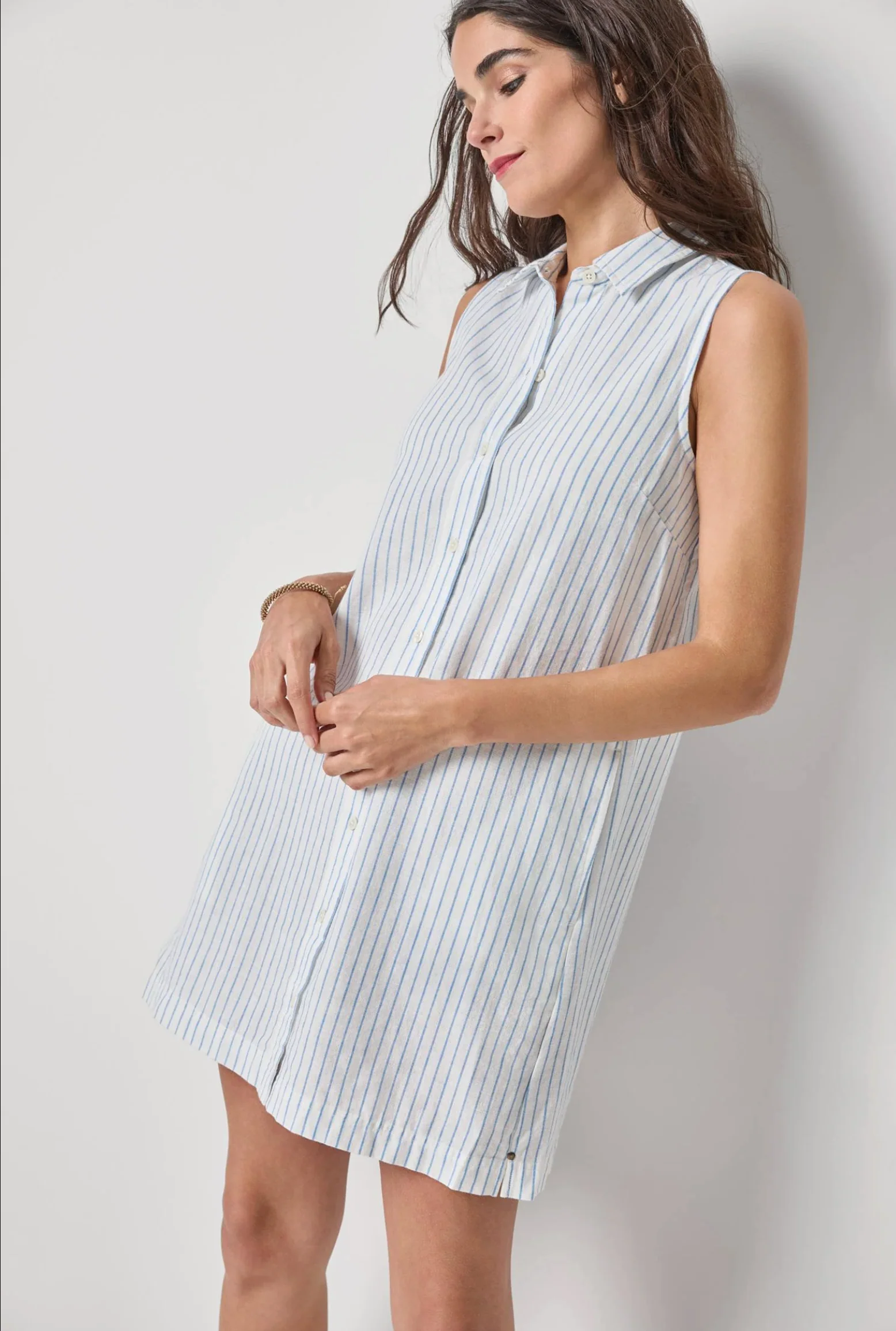STRIPED BUTTON DOWN DRESS - Image 2