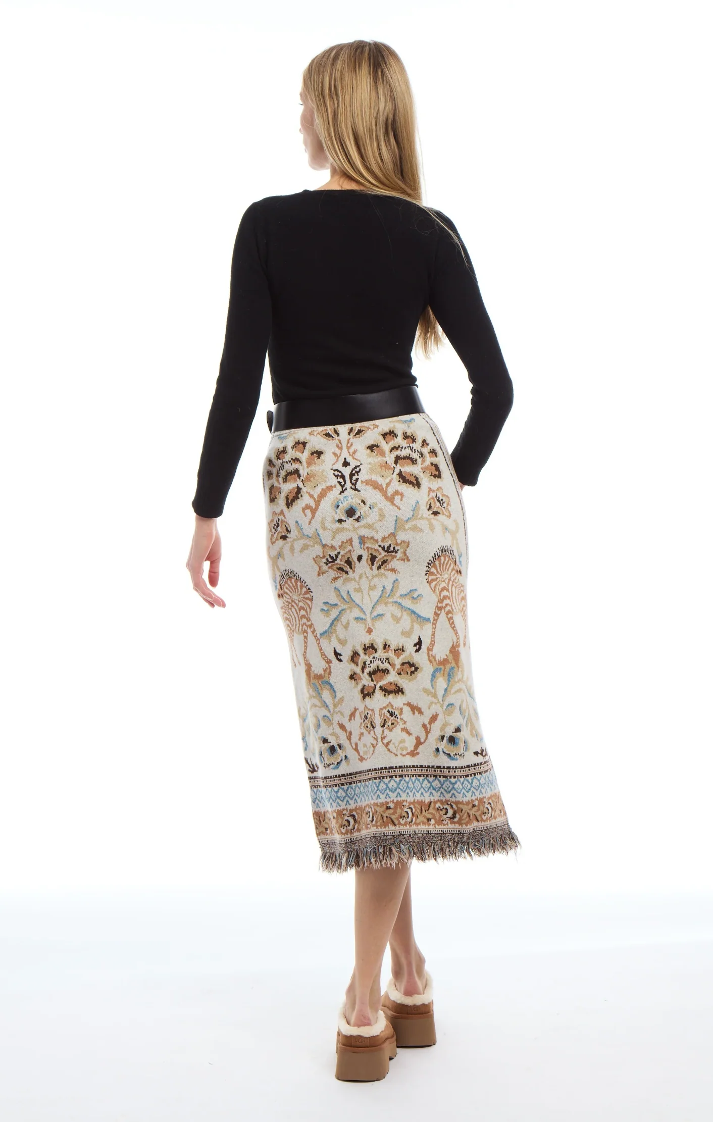 CAMILLE KNIT FRINGE SKIRT - Image 2