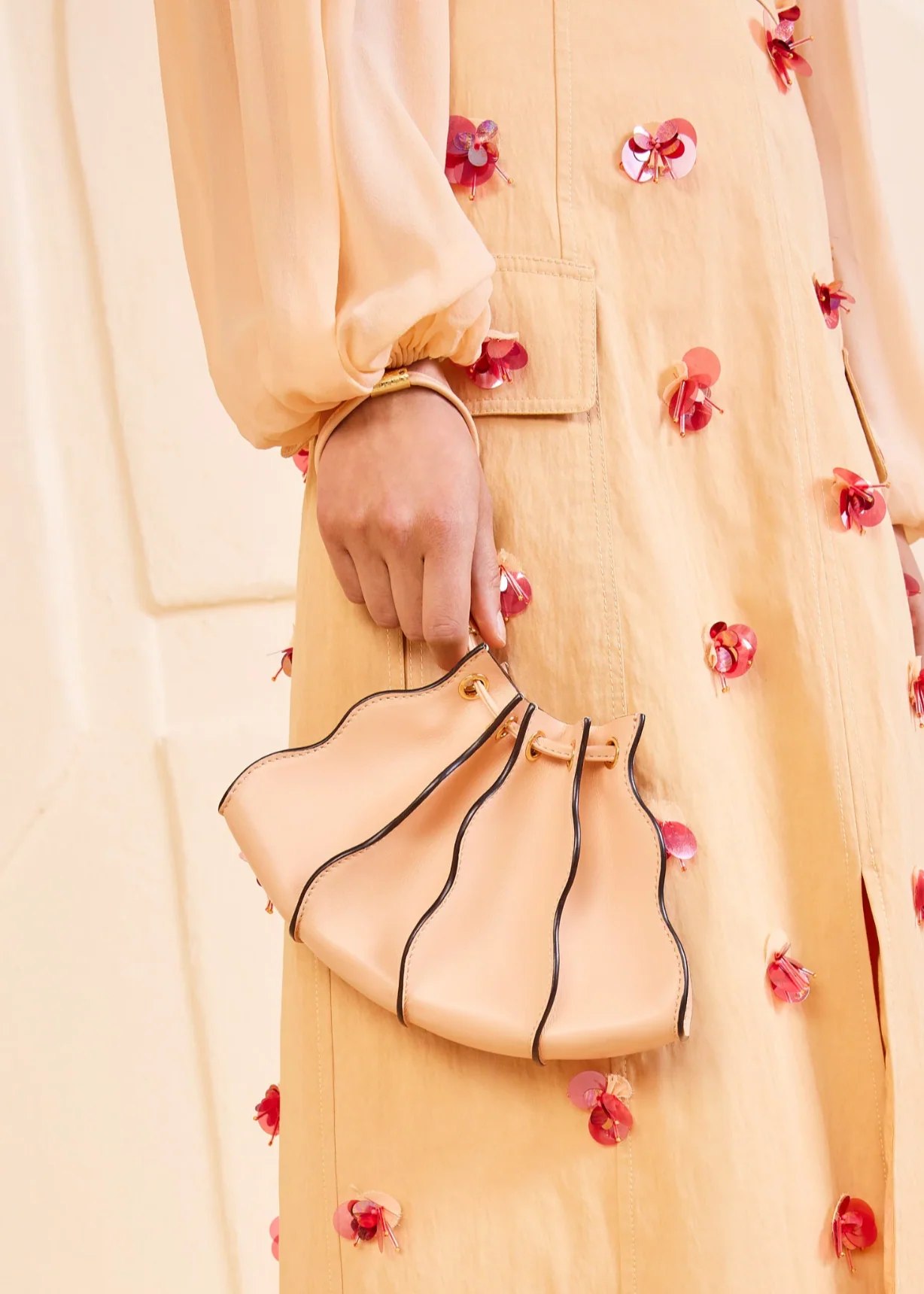ADRIA PLEATED WAVE WRISTLET ROSETTE