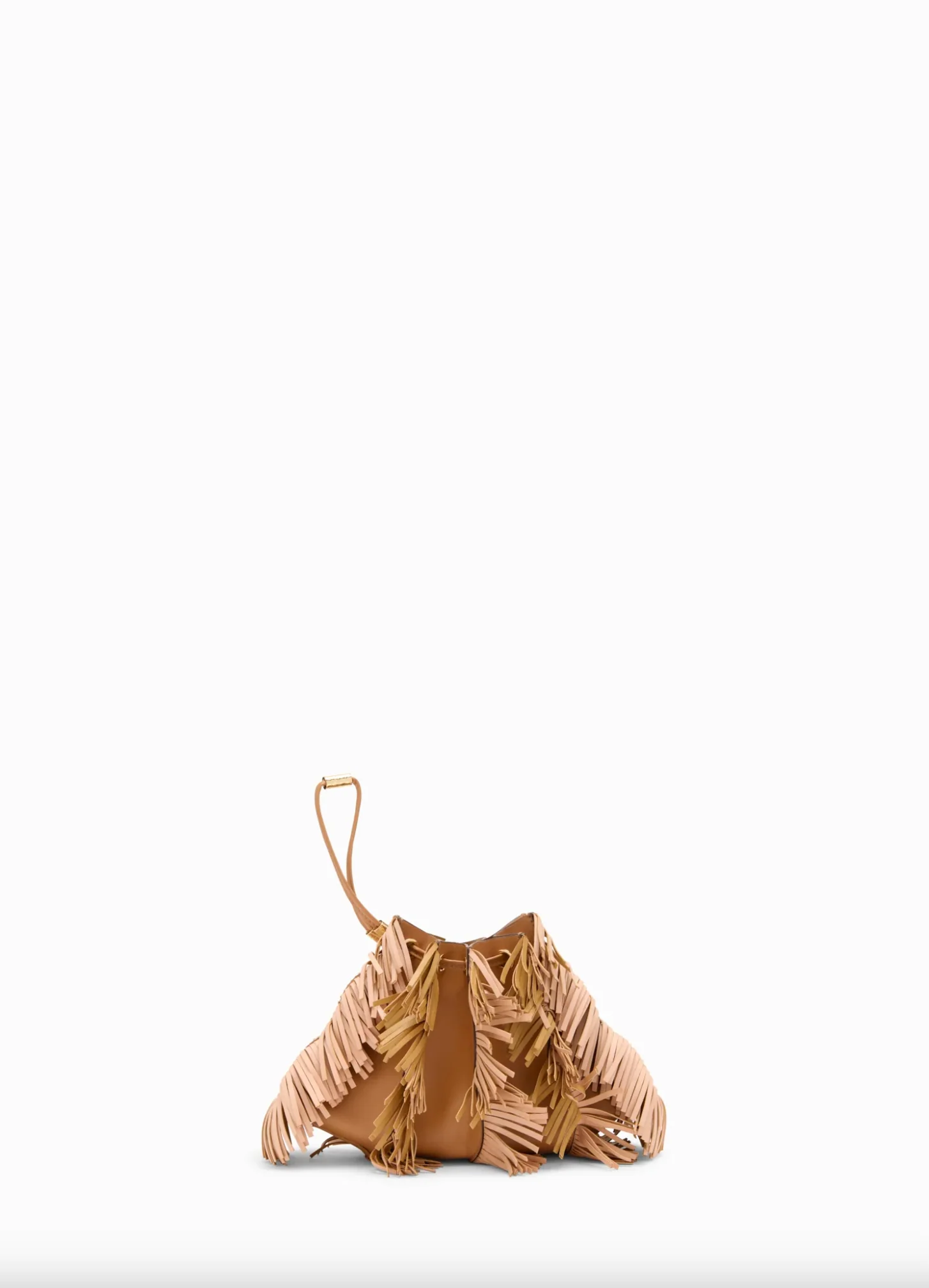 ADRIA PLEATED WAVE MINI CROSSBODY ALMOND FRINGE - Image 3