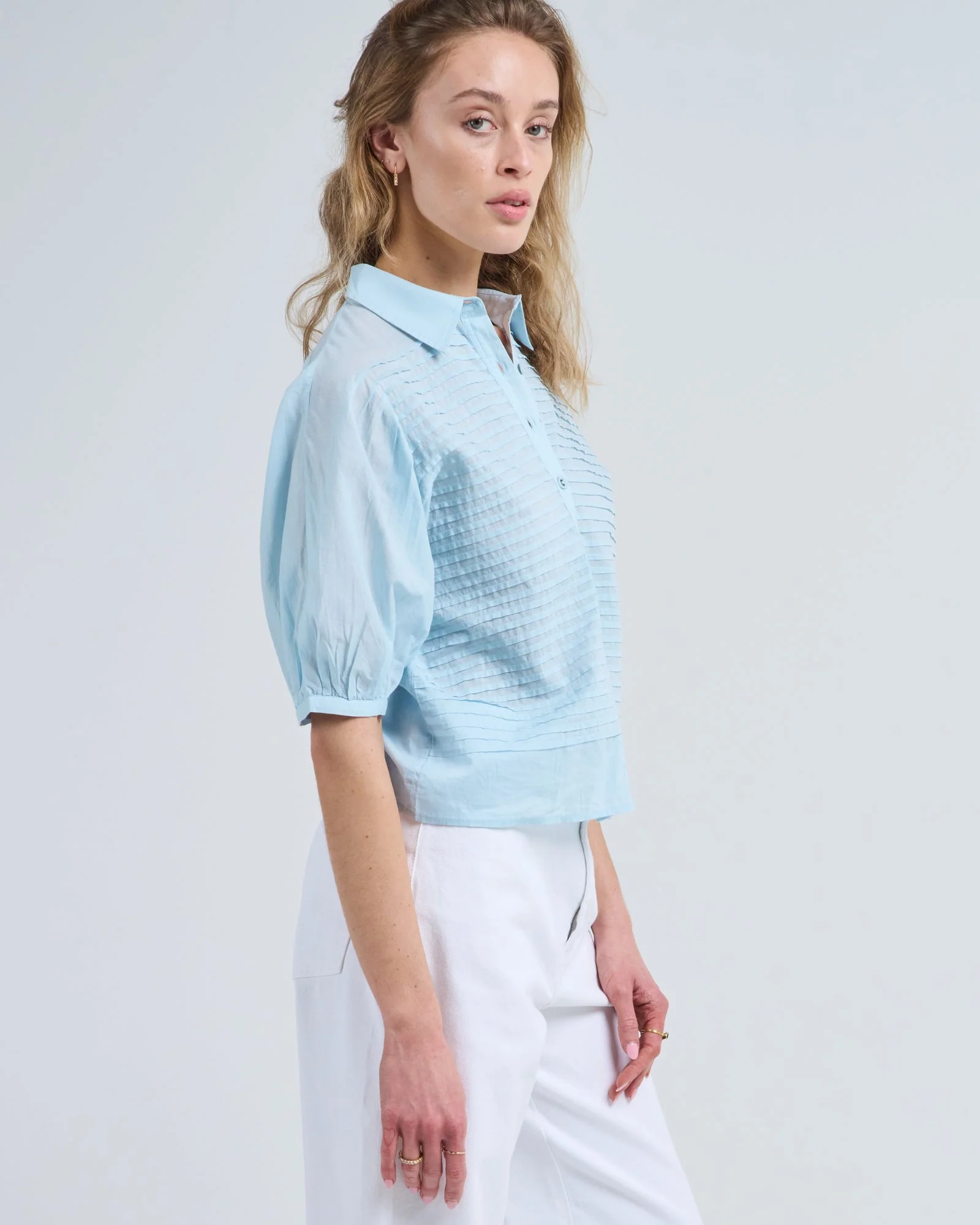 CORDELIA S/S BUTTON UP TOP - Image 3