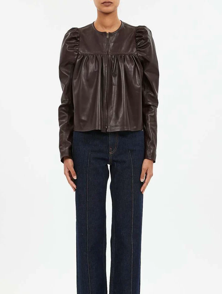 ANOUK ZIP UP LEATHER JACKET - Image 2
