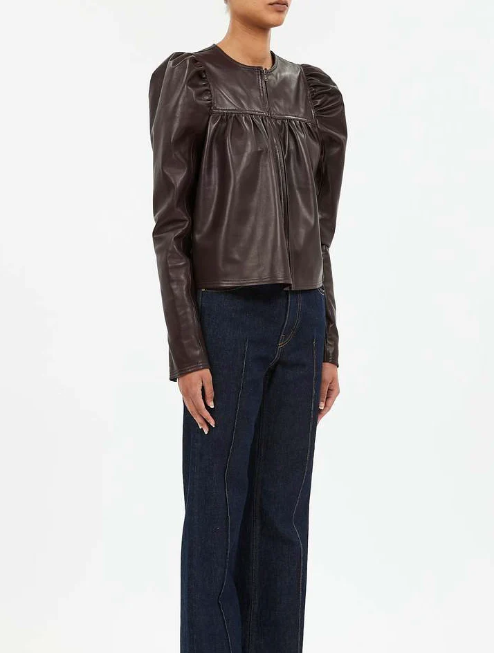 ANOUK ZIP UP LEATHER JACKET - Image 3