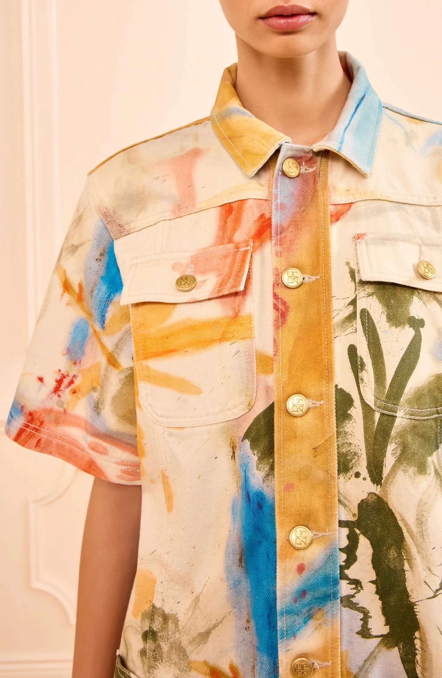 PAINTERS DENIM MINI DRESS - Image 3