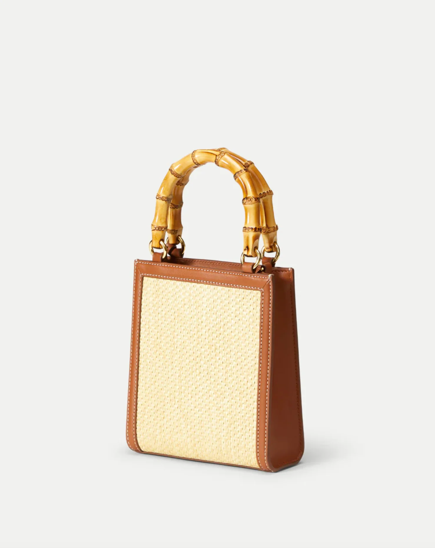 SMALL RAFFIA BAMBOO SHOPPER - Image 3