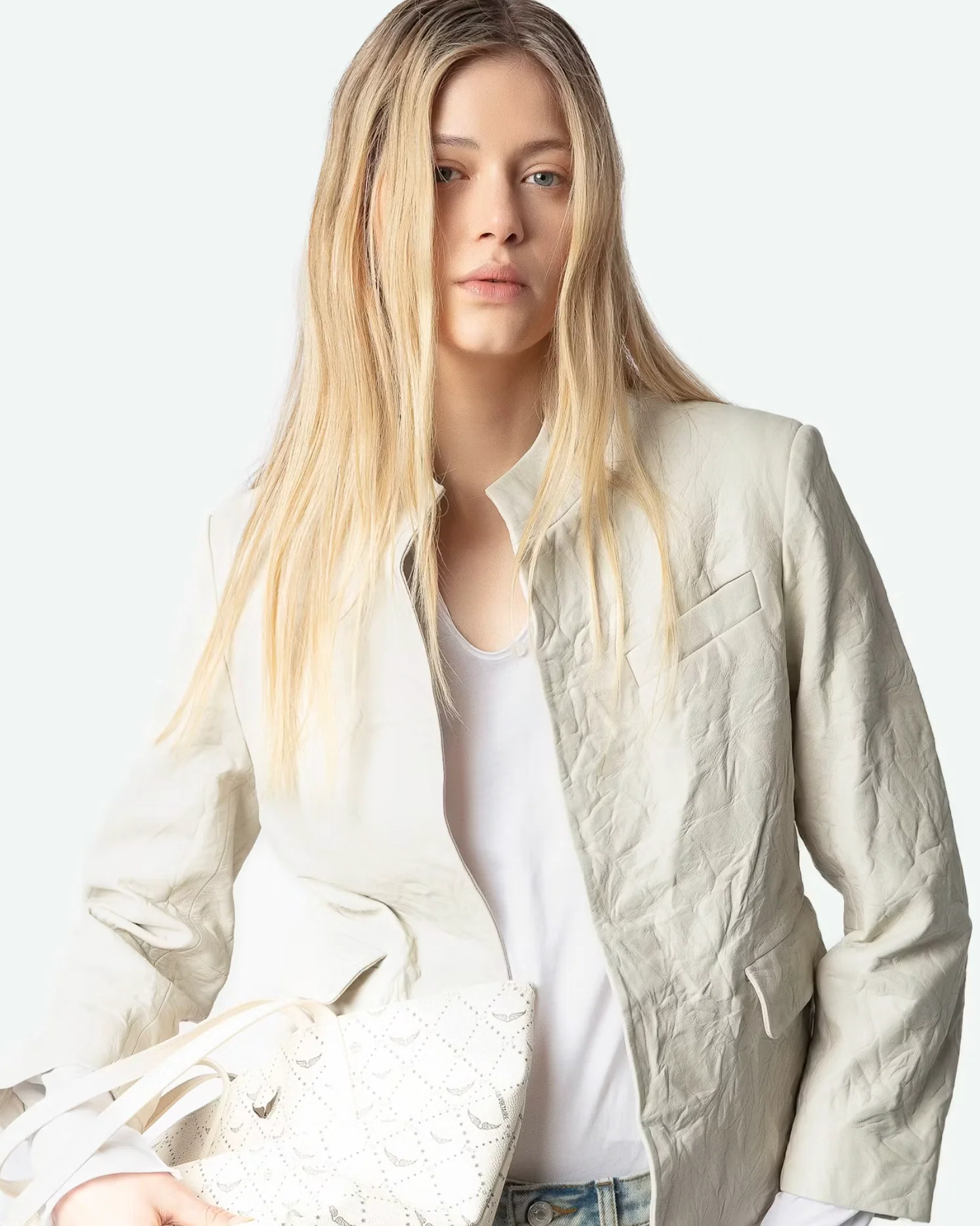 VERYN CUIR FROISSE BLAZER - Image 2