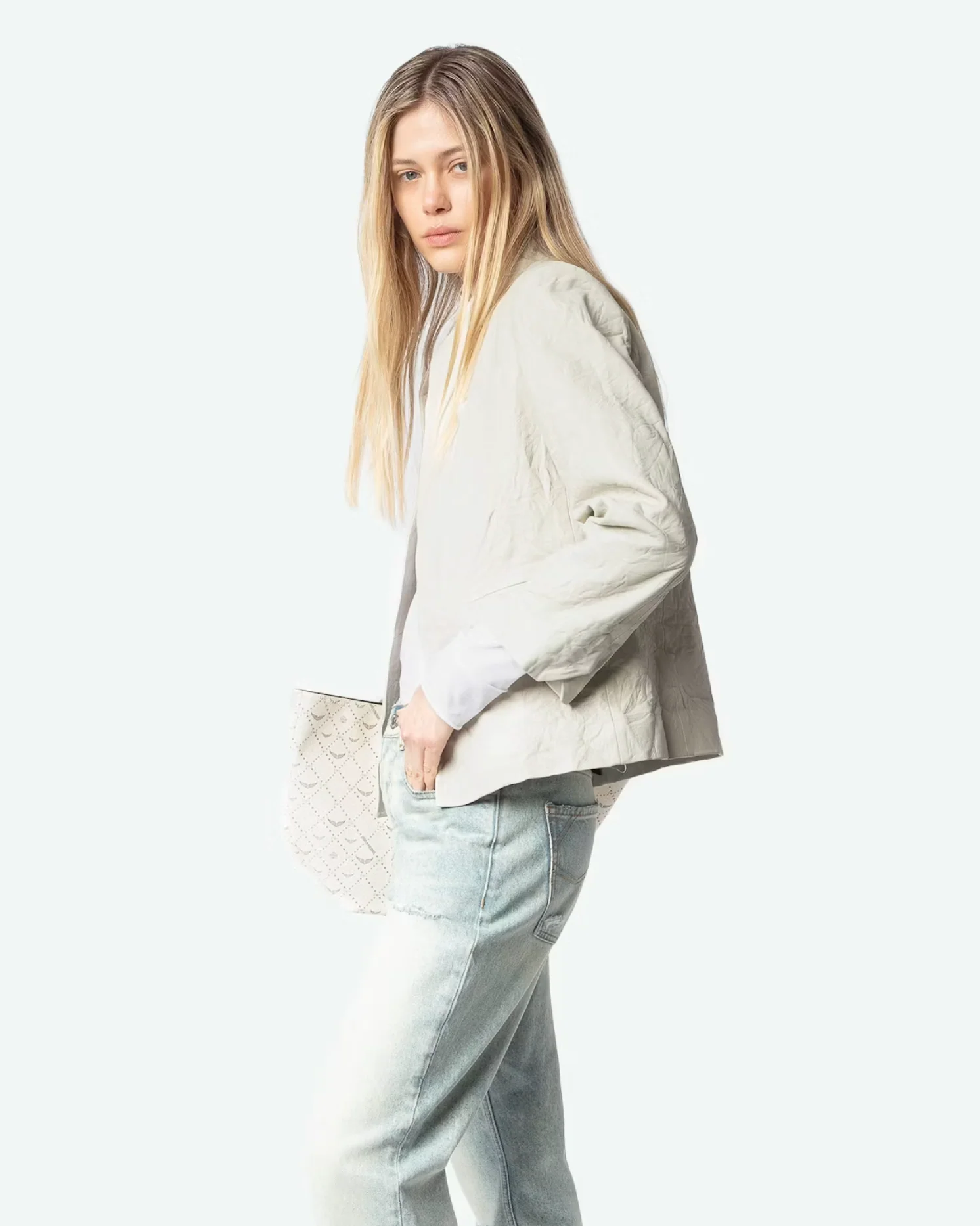 VERYN CUIR FROISSE BLAZER - Image 3